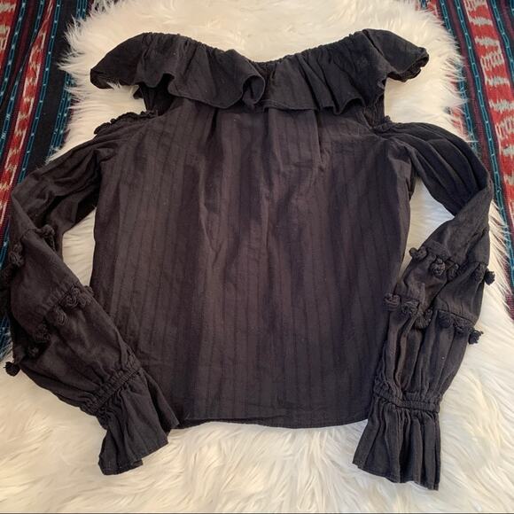 Rebecca Minkoff Cold Shoulder Pippa ruffle Blouse - Picture 8 of 8
